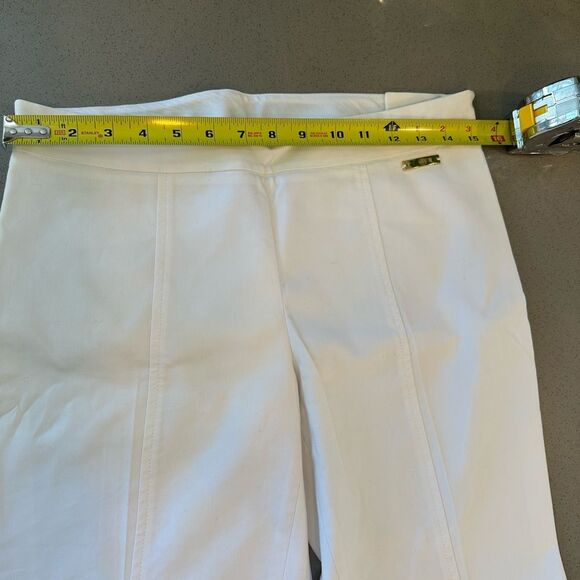 Tory Burch Women's White Slit Hem Cotton Blend Pants size 4 - Picture 12 of 14